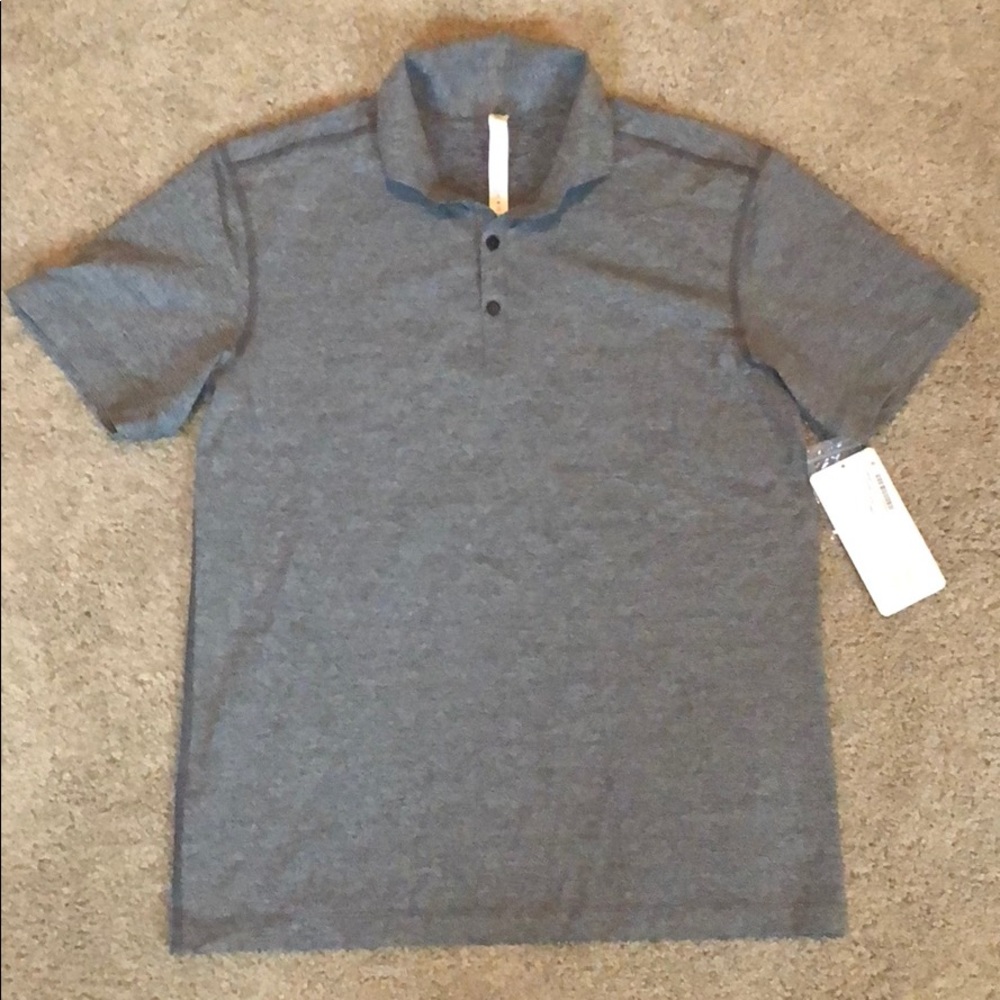 Lululemon Propel Polo Shirt Heathered Black L NWT